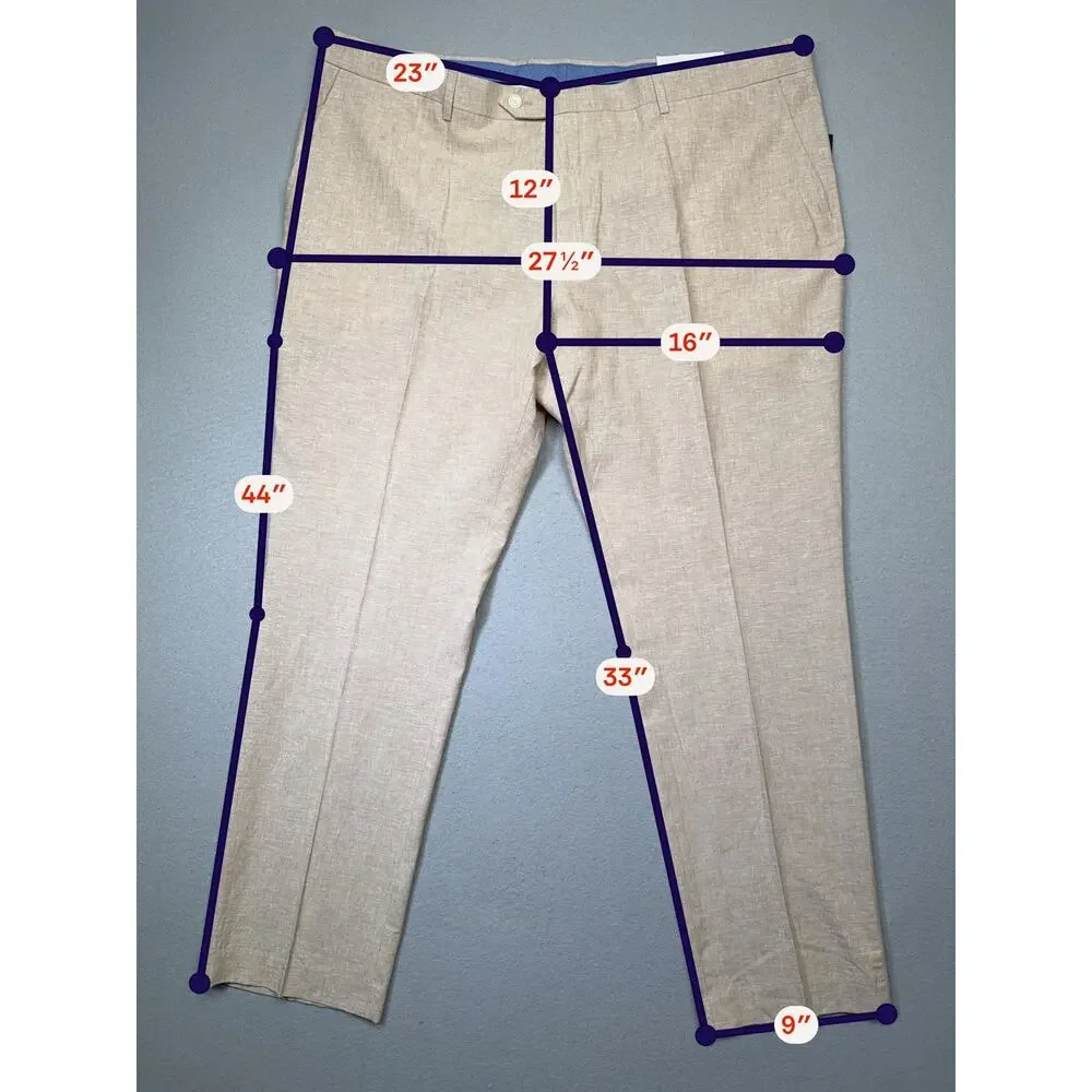Tommy Hilfiger Men's Modern-Fit Linen Blend Pants Light tan 46x32 $125